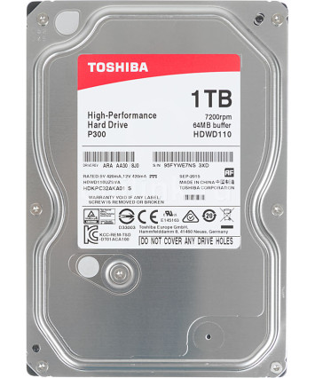 Жесткий диск 3.5" SATA 1000Gb Toshiba P300 (HDWD110UZSVA)