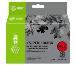 Картридж совместимый Cactus CS-PFI030MBK для Canon imagePROGRAF TA-20/30 с чипом, 55мл, матовый черн