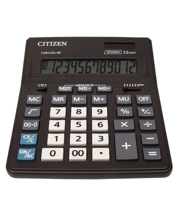 Калькулятор Citizen настол. 12 рaзр. (CDB1201BK) 205х155мм, двойное питание