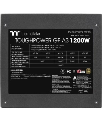 Блок питания 1200W Thermaltake Toughpower GF A3 Gen.5, 80+ Gold, модульный