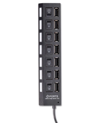 USB-концентратор Smartbuy SBHA-7207-B (7 портов USB 2.0, с выключателями портов), черный