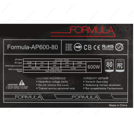 Блок питания 600W Formula-AP-600-80