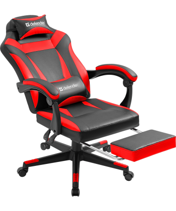 Кресло игровое Defender Cruiser Черный/Красный, подножка