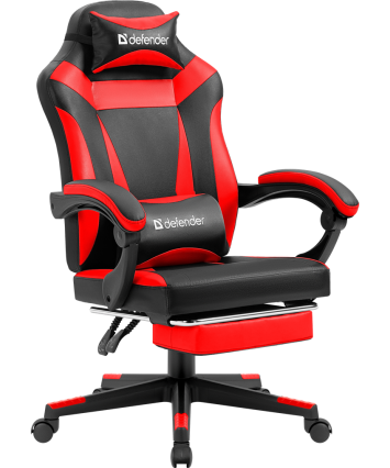 Кресло игровое Defender Cruiser Черный/Красный, подножка