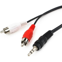 Кабель аудио Cablexpert CCA-458-0.2M-N, Jack3.5(M)/2xRCA(M), 0.2м
