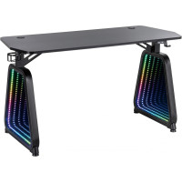 Стол игровой Cactus CS-GMD-BK-RGB столешница МДФ, черный, каркас черный