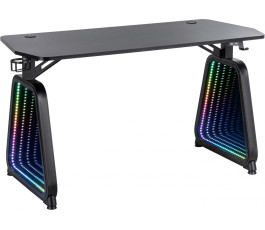Стол игровой Cactus CS-GMD-BK-RGB столешница МДФ, черный, каркас черный