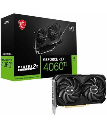 Видеокарта nVidia PCI-E 4.0 8Gb GeForce RTX 4060 Ti MSI VENTUS 2X BLACK OC