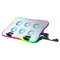 Охлаждающая подставка для ноутбука PANTEON CP-166 RGB Silver 9"-17", USB, 6 вентиляторов