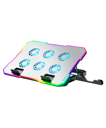 Охлаждающая подставка для ноутбука PANTEON CP-166 RGB Silver 9"-17", USB, 6 вентиляторов Охлаждающая подставка для ноутбука PANTEON CP-166 RGB Silver 9"-17", USB, 6 вентиляторов