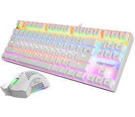 Проводной игровой набор клавиатура + мышь PANTEON GS800, белый