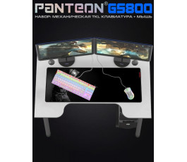 Проводной игровой набор клавиатура + мышь PANTEON GS800, белый