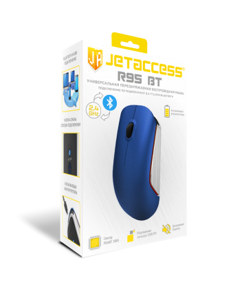 Мышь беспроводная аккумуляторная JETACCESS R95 BT, синяя, USB
