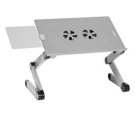 Стол для ноутбука Cactus CS-LS-T8-C серебристый 27x42см