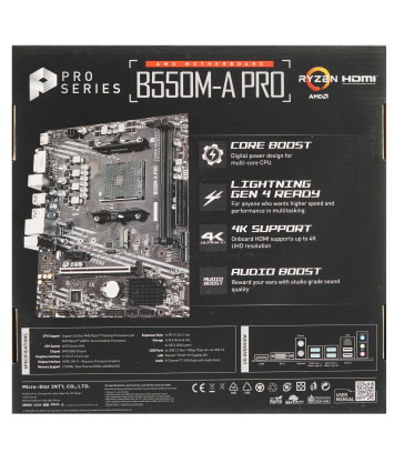 Материнская плата Socket AM4 MSI PRO B550M-A