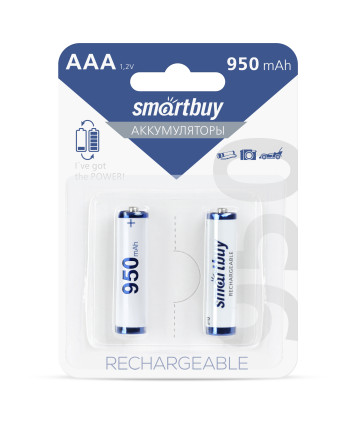 Аккумуляторные батарейки AAA Smartbuy 950mAh SBBR-3A02BL950 2шт