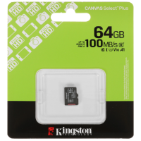 Карта памяти MicroSDXC UHS-I Card 64Gb Kingston Canvas Select Plus Class 10 SDCS3/64GBSP