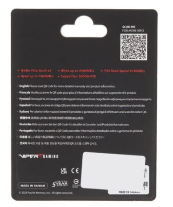 Накопитель SSD M.2 NVMe 4Tb Patriot Viper VP4300 Lite (VP4300L4TBM28H)