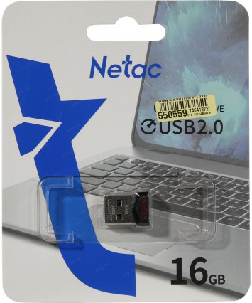 Флеш накопитель 16Gb USB 2.0 Netac UM81, Ultra compact (NT03UM81N-016G-20BK)