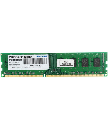 Модуль памяти DDR3 4Gb PC12800 1600Mhz Patriot (PSD34G16002)