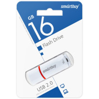 Флеш накопитель 16Gb USB 2.0 Smartbuy Crown (SB16GBCRW-W), белый