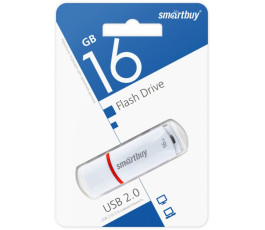 Флеш накопитель 16Gb USB 2.0 SmartBuy Crown White (SB16GBCRW-W)