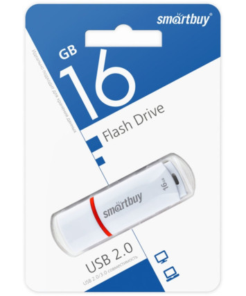 Флеш накопитель 16Gb USB 2.0 SmartBuy Crown White (SB16GBCRW-W)