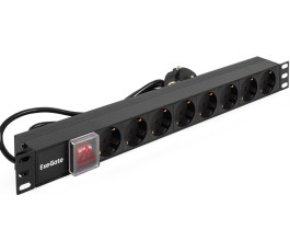 Блок розеток горизонтальный ExeGate PDU-19H804 AL-8S-EU2.5-SW 19" 1U