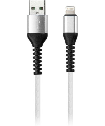 Кабель USB - Ligntning для Apple, Smartbuy iK-512sp white, 1 м, белый