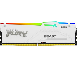 Модуль памяти DDR5 16Gb PC41600 5200MHz Kingston FURY Beast White RGB (KF552C40BWA-16)