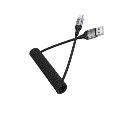 Кабель USB - Type-C, HOCO X121, 60W, 1.5м, 3A, пружина в оплетке
