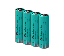 Батарейка Defender алкалиновая LR6-4BL AA, PowerPulse, 4шт, в блистере