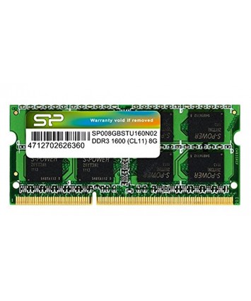 Модуль памяти SODIMM 8Gb DDR3L PC12800 Silicon Power CL11 [SP008GBSTU160N02]