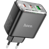 СЗУ HOCO CS44A , 2xType-C + USB-A, 65W, черный