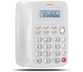 Телефон проводной teXet TX-250, белый