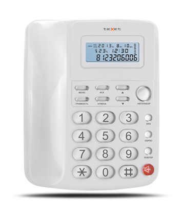 Телефон проводной teXet TX-250, белый