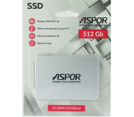 Накопитель SSD SATA 2,5" 512Gb Aspor SM2259XT2