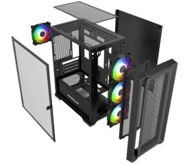 Корпус mATX без БП Powercase ByteFlow Micro Black (CAMBFB-A4(-LE))