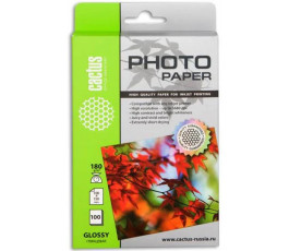 Фотобумага Cactus А6 Глянцевая 180г/м 100л 10x15 (CS-GA6180100)