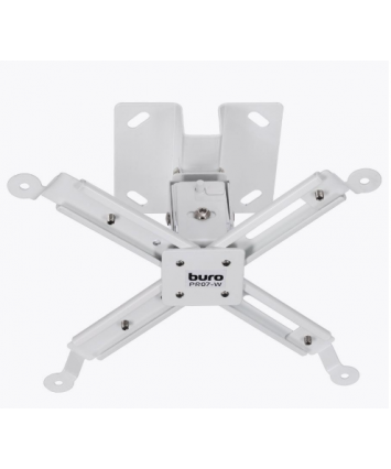 Кронштейн для проектора Buro PR07-W, до 12кг, потолочный, поворот и наклон, белый