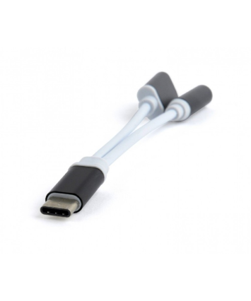 Переходник USB Type-C/Jack3.5F+Type-C(F), Cablexpert, 0.15м, черный CCA-UC3.5F-02
