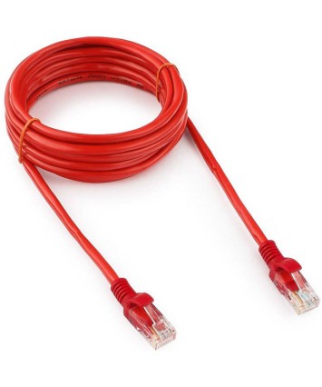Патчкорд UTP Cablexpert PP12-5M/R кат.5e, 5м, литой, многожильный (красный)