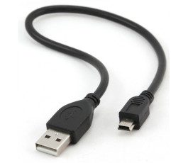 Кабель USB - miniUSB Cablexpert CCP-USB2-AM5P-1 0.3m, черный