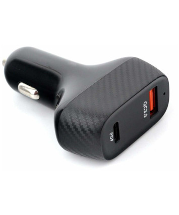 Автомобильное ЗУ Cablexpert MP3A-UC-CAR20 (12-24 В, 1 USB, 1 USB Type-С, 36Вт), QC, PD, черный
