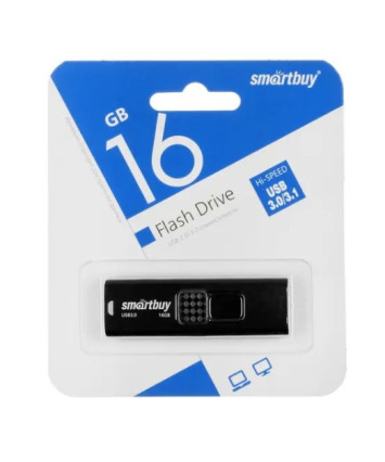 Флеш накопитель 16Gb USB 3.0 SmartBuy Fashion Black (SB016GB3FSK)