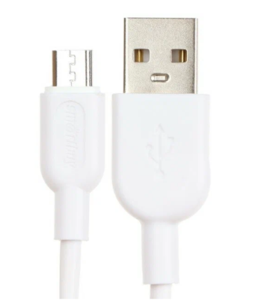 Кабель USB - MicroUSB, Smartbuy S01, 2.4A, 1 м, белый