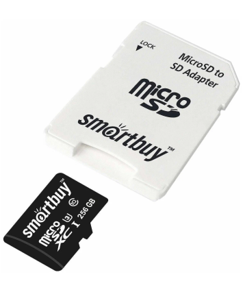 Карта памяти MicroSDXC UHS-III Card 256Gb Smartbuy (c адаптером)
