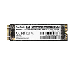 Накопитель SSD M.2 SATA 120Gb ExeGate EX280464RUS UV500MNextPro 2280 3D TLC (SATA-III)