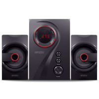 Акустика 2.1 Ginzzu GM-406, 40W, BT,USB,SD,FM,ДУ, черный/красный