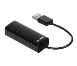 Проводной сетевой USB LAN адаптер Digma D-USB2-LAN100, RJ45 100Mbps USB 2.0